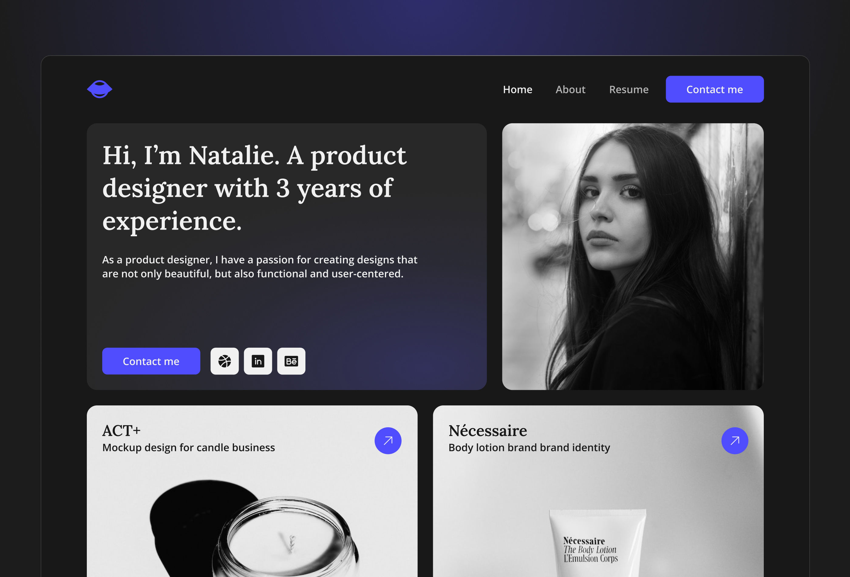 Brussels - Framer Portfolio Template dark framer linear portfolio template ui