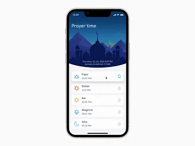 Prayer time - Animation animation app design interaction micro animation mobile app ui ux