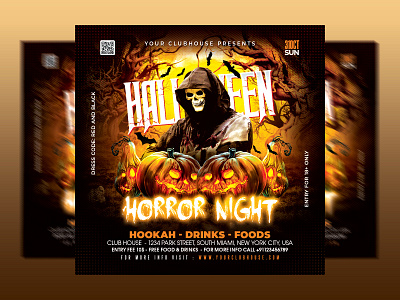 Halloween Flyer america club club flyer dj flyer flyer template halloween halloween 2023 halloween decor halloween flyer halloween gift halloween night halloween party halloween week happy halloween holiday instagram spooky spooky month trick or treat usa holiday