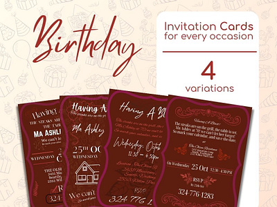 Birthday Invitation Cards birthday card card design client outcomes design graphic design wedding card