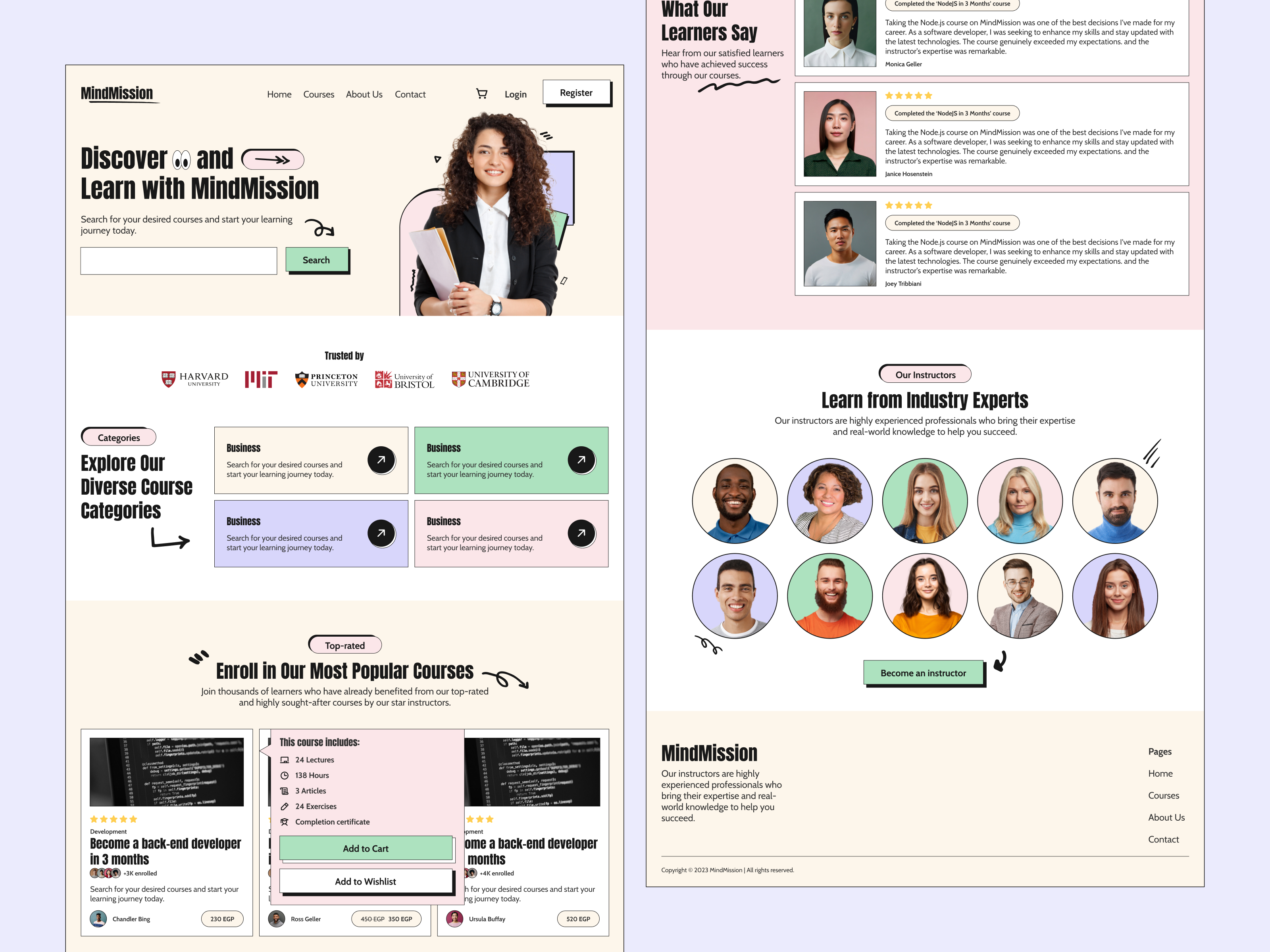 Neobrutalist Learning Platform Landing Page brutalism course landing page neo brutalist