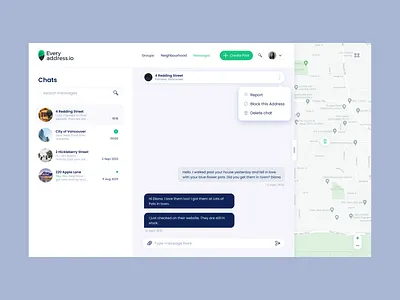 Easy Address — Wireframes to Final Design agency app chat design clean design icon map menu minimal mobile app design mobile ui responsive search simple technology ui ui design ux ux design uxui