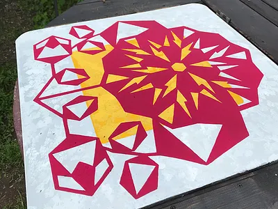 Flower Murals - 2 floral flower hand drawn illustration pink powerplant sign painting