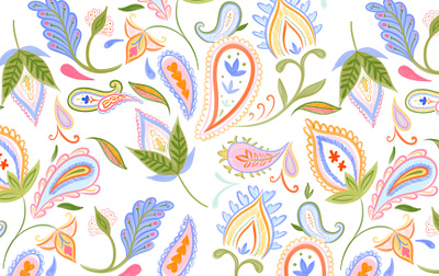 Paisley design drawing graphic design illustration paisley pattern procreate seamless