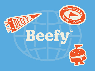 Beefy Burgers - Badges and Stickers badge badges brand branding burgers design fastfood graphic design identity illustration logo stickers typography vector