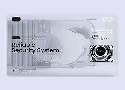 Security - Web Design animation camera first screen glass glasses home interactive landing modern motion graphics safe security silver ui uiux user flow user interface ux web web design