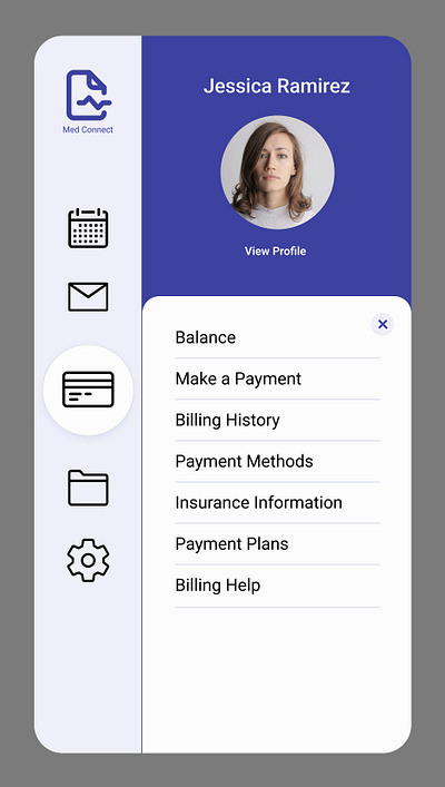Mobile Menu - Malewicz UI Challenge #8 app design malewicz medical menu mobile payment ui ui challenge ui design ux