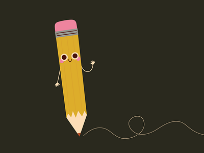Mr. Pencil art back to school character cute drawing illustration pencil pencil illustration school