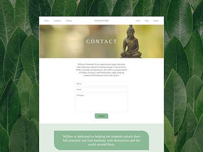 Yoga Studio website app budda calm clean design desktop figma green health landing meditation minimal nature serenity stretch ui ux yoga zen