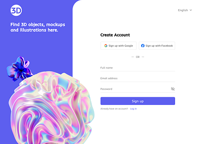 Create account 3d ui