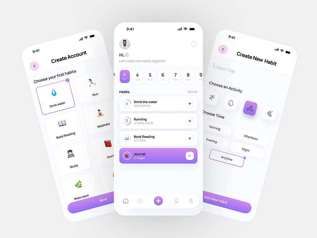 Habit Tracker App UI/UX Design by Husnain Jaleel on Dribbble