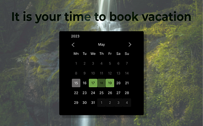 Design of a calendar for a booking website branding calendar color design illustration typography ui ux