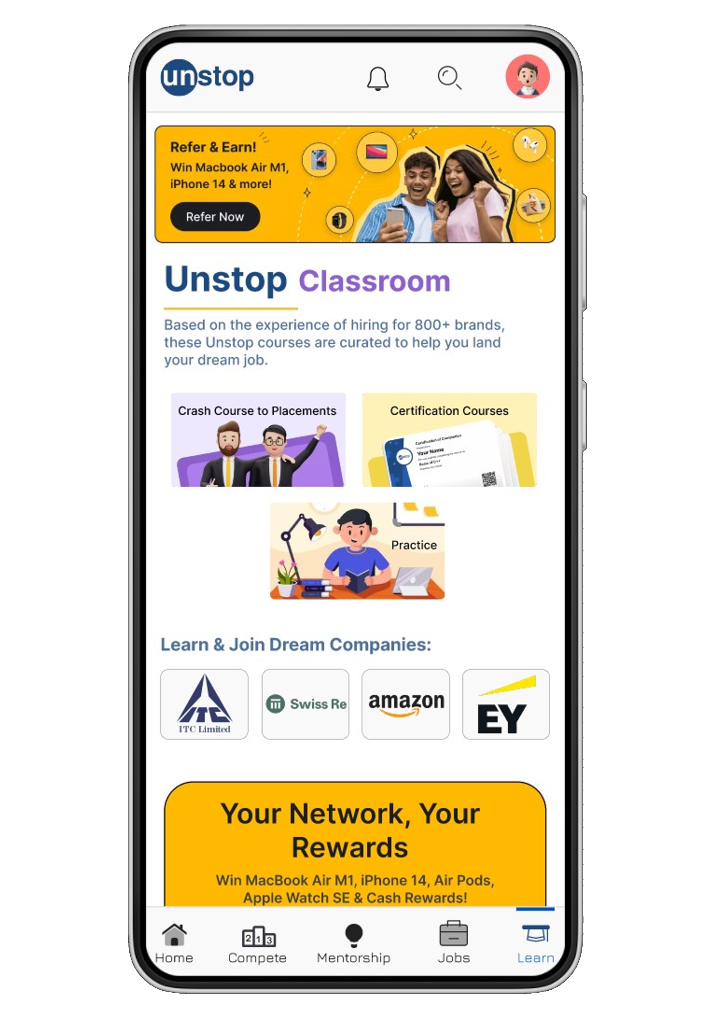 Revamping Unstop's mobile application’s UI design by Arihant on Dribbble