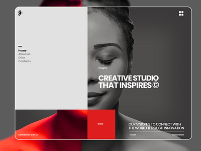 Main page for creative studio creativestudio design graphic design landing landingpage studio ui ux uxui website websitedesign