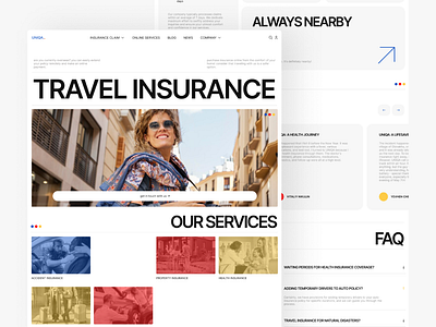 UNIQA - website of the insurance company block business button clean colorful corporate design desktop home homepage inspiration insurance minimalism page redesign travel ui ux website