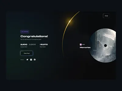 Vinyl Creation Platform bright dark mode dark theme drunk wide favorit glow goal gradient moon reached success vinyl