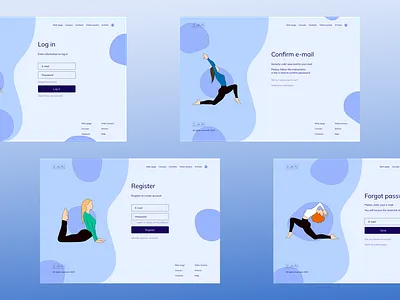 Authorization forms for a yoga platform branding color design illustration ui ux yoga