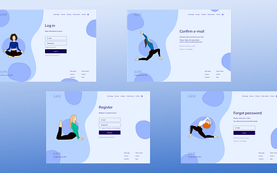 Authorization forms for a yoga platform branding color design illustration ui ux yoga