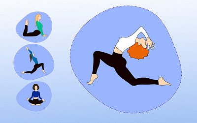 Illustrations for a yoga platform branding color design illustration ui ux yoga