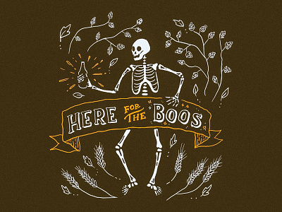 Here for the Boos • Unused Concept design graphic design hand lettering illustration lettering merch design print print design