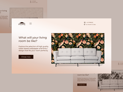 First screen options for a home decoration store branding color design graphic design illustration logo ui ux