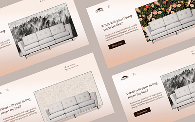 First screen options for a home decoration store branding color design illustration logo ui ux