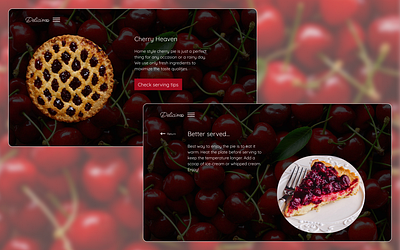 A pie's description and a serving tip pages branding color design graphic design illustration pie ui ux