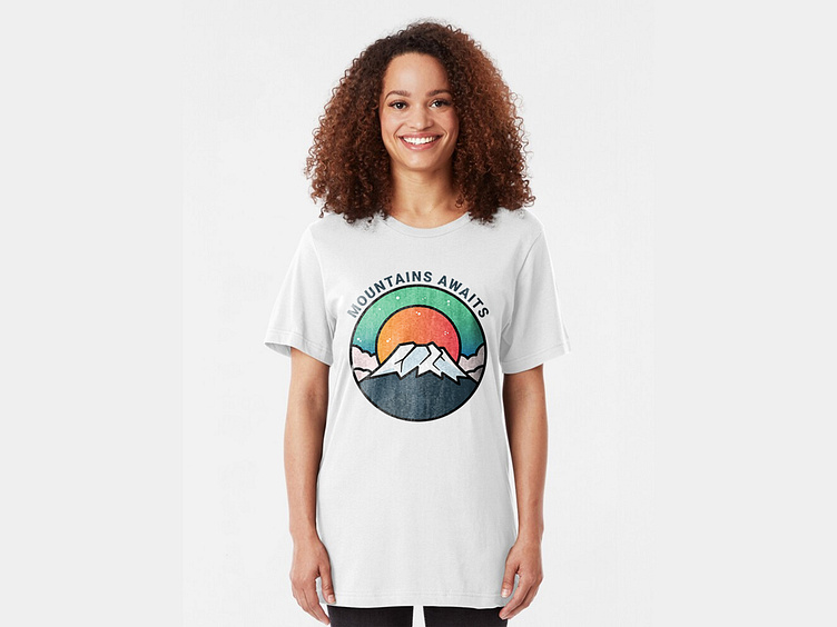 Mountain illustration t-shirt design by YUMI_TEES on Dribbble