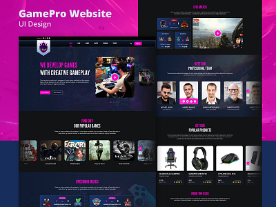 GamePro Website Landing page Design bayajid creativeui darkui darkwebsite design designer game gamepro gamer gameui gamingwebsite landingpage trend ui uidesign uidesigner uiux uiuxdesign uxdesign website