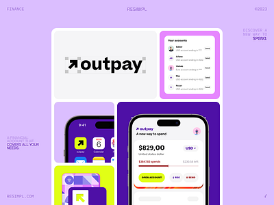 Outpay Branding branding financial app fintech app fintech branding inspiration logo mobile wallet money management resimpl resimpl studio ui ux