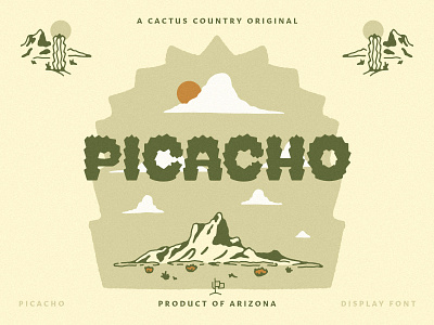 Cactus Country Fonts - Picacho arizona cactus desert desert font dusty hand drawn font peak peaks picacho southwest tucson typeface western