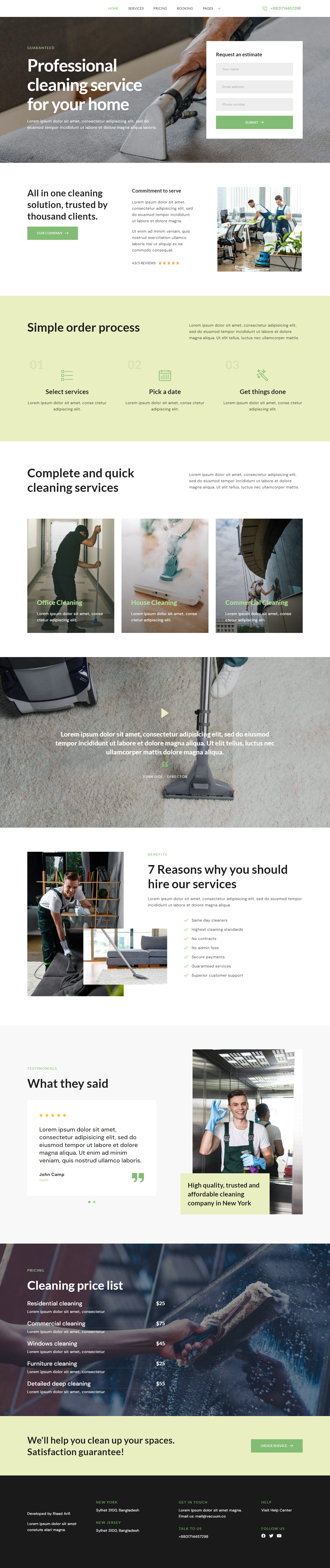 Cleaning Services Company Website agency website business website cleaner website cleaning agency cleaning service cleaning website development house cleaning housemaid landing page responsive design riaad arif vacum cleaner washing web web design website design wordpress wordpress landing wordpress website