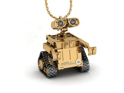 Wall.e Pendant 3d 3dcad designer gift gold jewel jewelrydesigner jewerly pendant walle