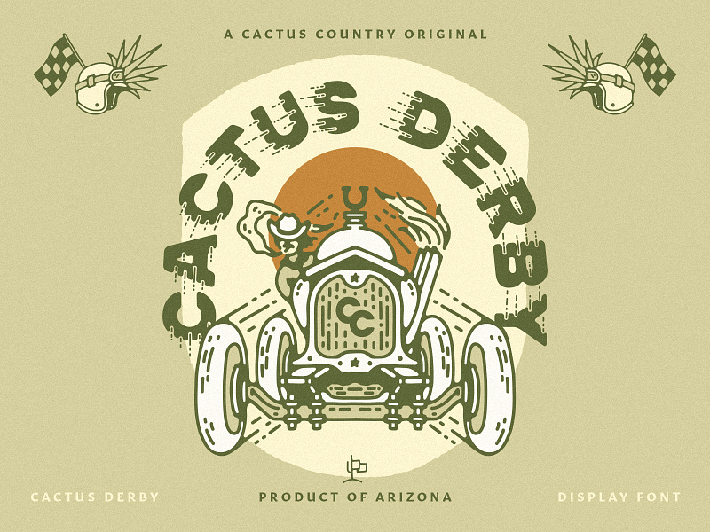 Cactus Country Fonts - Cactus Derby arizona cactus derby cowboy desert display font dusty font hand drawn font race southwest typeface vintage western western font