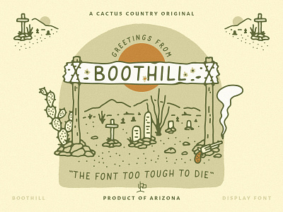 Cactus Country Fonts - Boothill arizona boothill cowboy desert display font hand drawn hand drawn fonts huckleberry illustration southwest tombstone tucson typeface western wild west