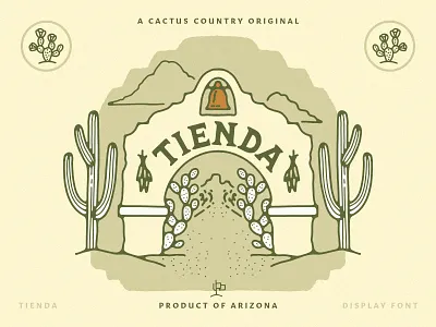 Cactus Country Fonts - Tienda arizona cactus cactus country display font fonts hand drawn fonts illustrated logo prickly pear saguaro southwestern tienda typefact western western font