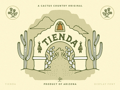 Cactus Country Fonts - Tienda arizona cactus cactus country display font fonts hand drawn fonts illustrated logo prickly pear saguaro southwestern tienda typefact western western font