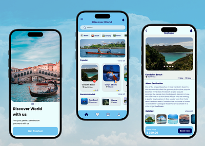 Travel Application UI application design figma iphone landingpage mobile travellapp ui uiux uiuxdesign