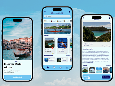 Travel Application UI application design figma iphone landingpage mobile travellapp ui uiux uiuxdesign