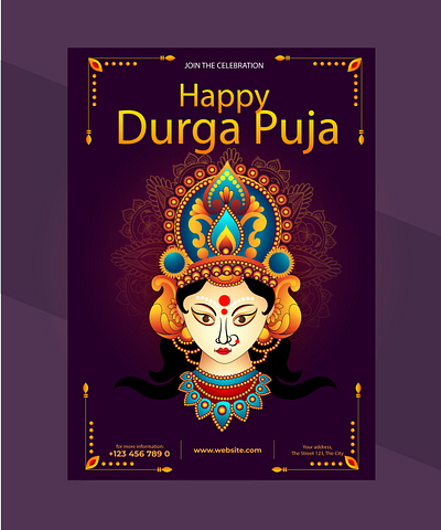 Happy durga puja durga puja graphic design illustration puja banner