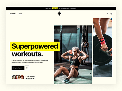 Workout App Website Landing Page Inspiration above the fold aerobic app design fitness landing minimal ui ux webapp workout