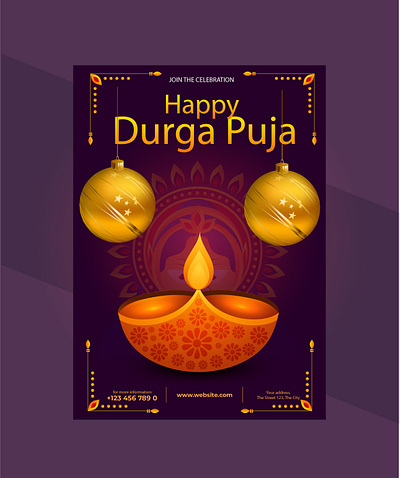 Durga puja poster animation branding crad desgin design graphic design illustration logo