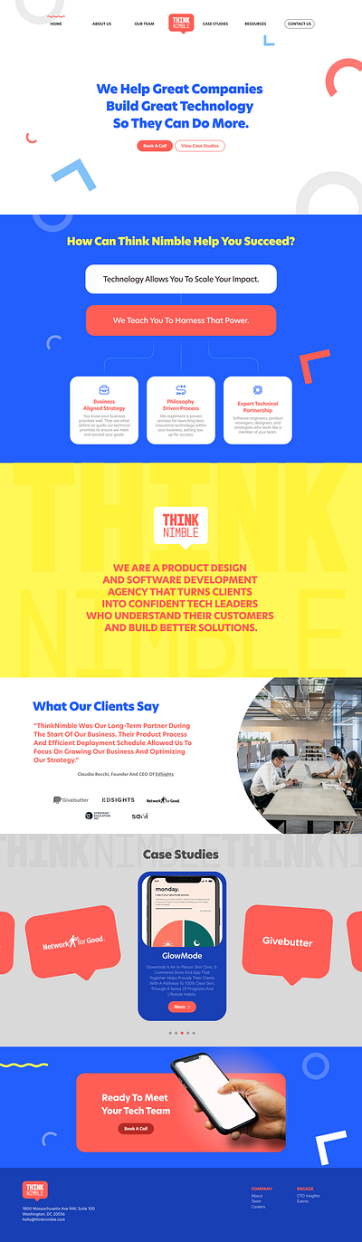Think Nimble - Redesign Concept art direction branding design illustration logo typography ui ux website