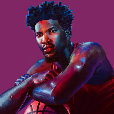 The 76ers series: Joel Embiid 76ers basketball illustration joel embiid nba procreate