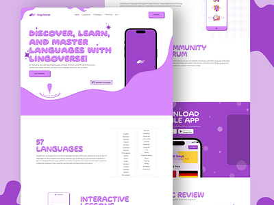 lingoVerse - A language learning platform 3d animation branding design education graphic design logo typography ui ux vector