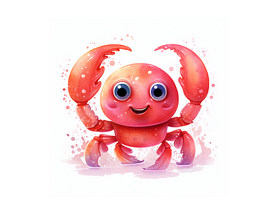 Cute Sea Animal Lobster kids art