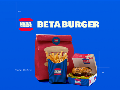 Beta Burger | Brand Identity brand brandidentity branding burger chips design fast food brand food food packaging photoshop