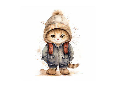 cute cat wearing cool clothes dress up
