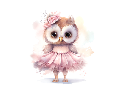 Adorable owl wearing mittens joyful