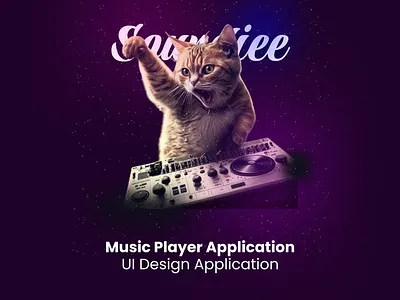 Soundiee - Music Player UI Design Application animals animation app branding cat design designer graphic design prototype ui uidesign ux